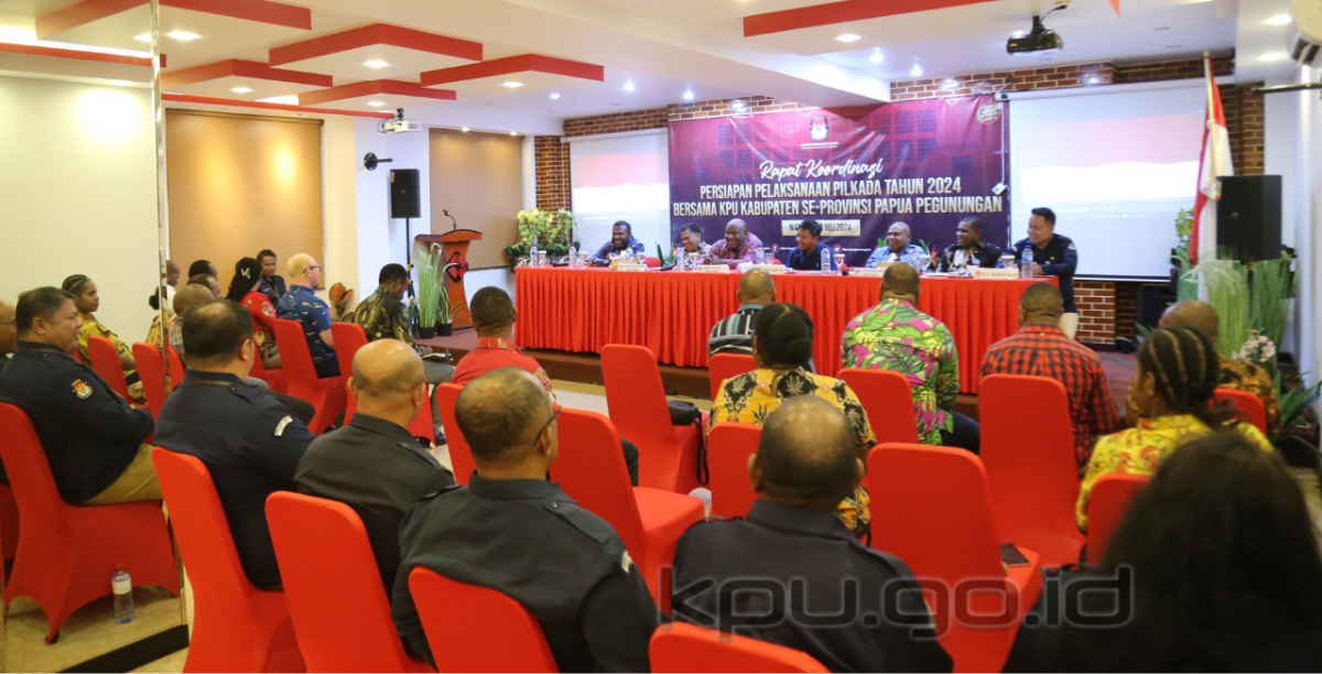 Rapat Koordinasi Persiapan Pelaksanaan Pilkada Tahun 2024 Bersama KPU Kabupaten se-Provinsi Papua Pegunungan