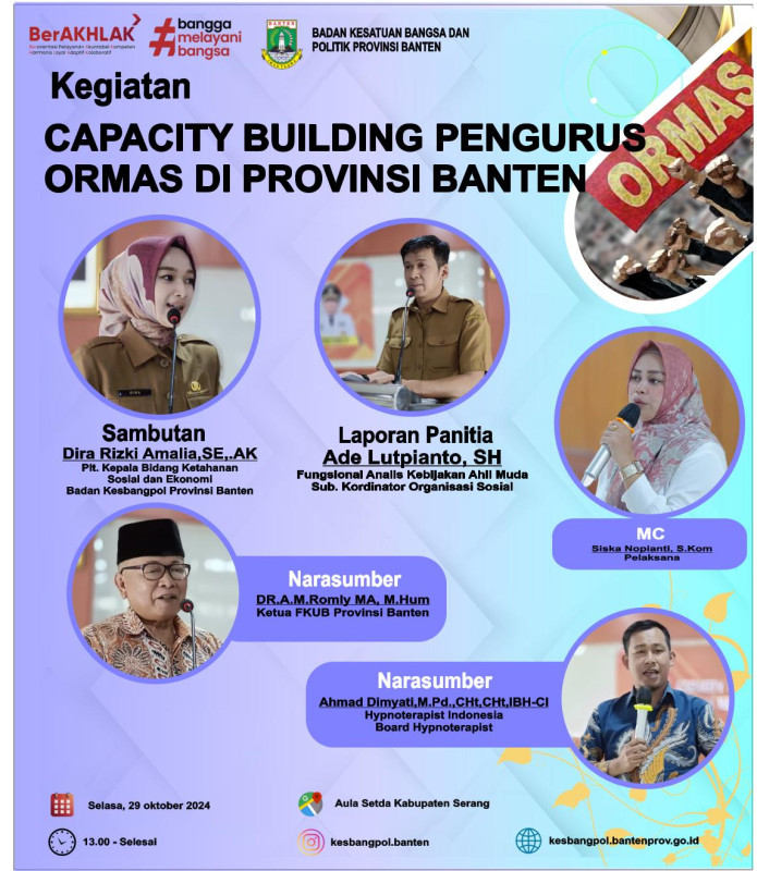 Capacity Building Pengurus Ormas di Provinsi Banten Tahun 2024
